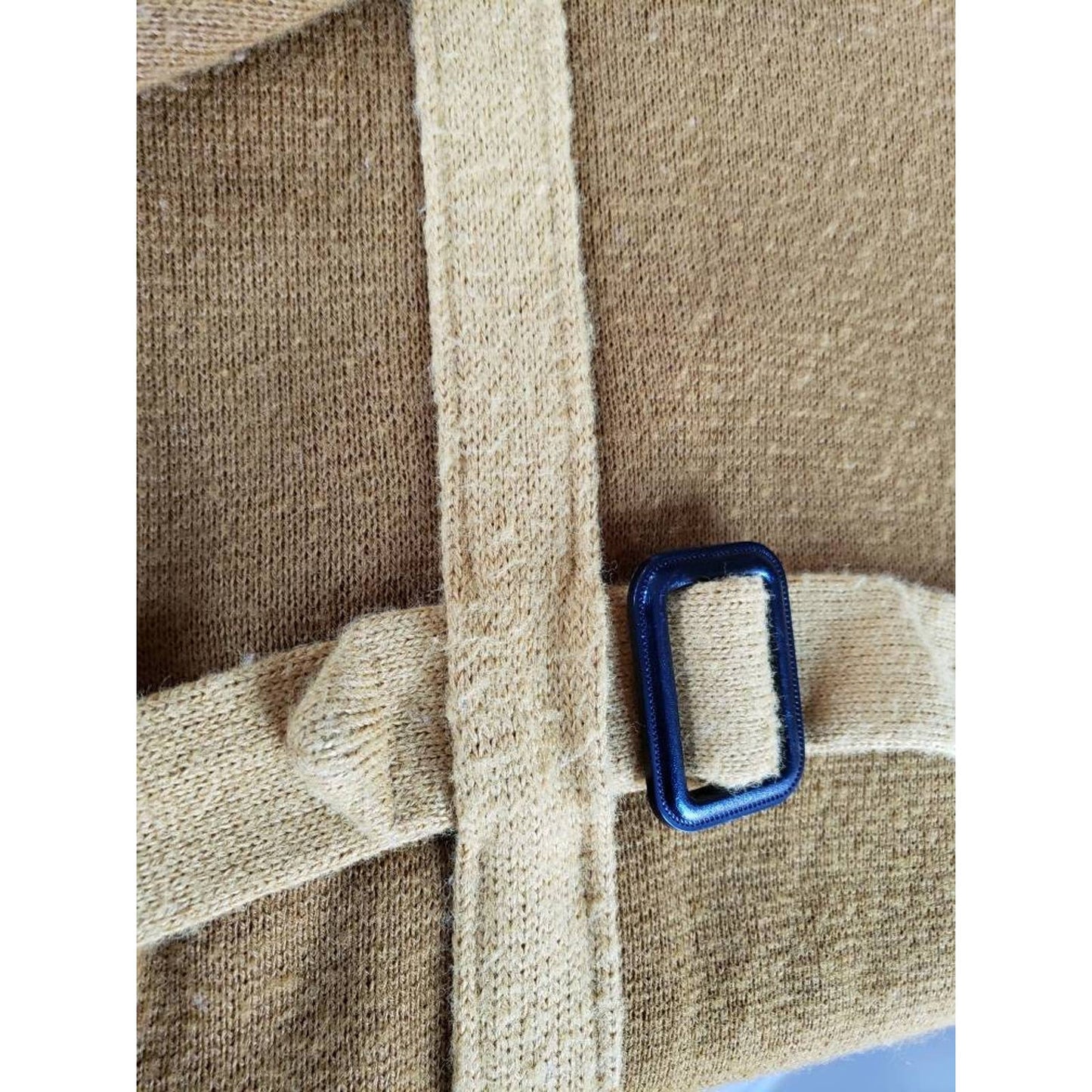 Vintage 70 Mens Sweater Mustard Yellow Sweater Adjustable Buckle Belt