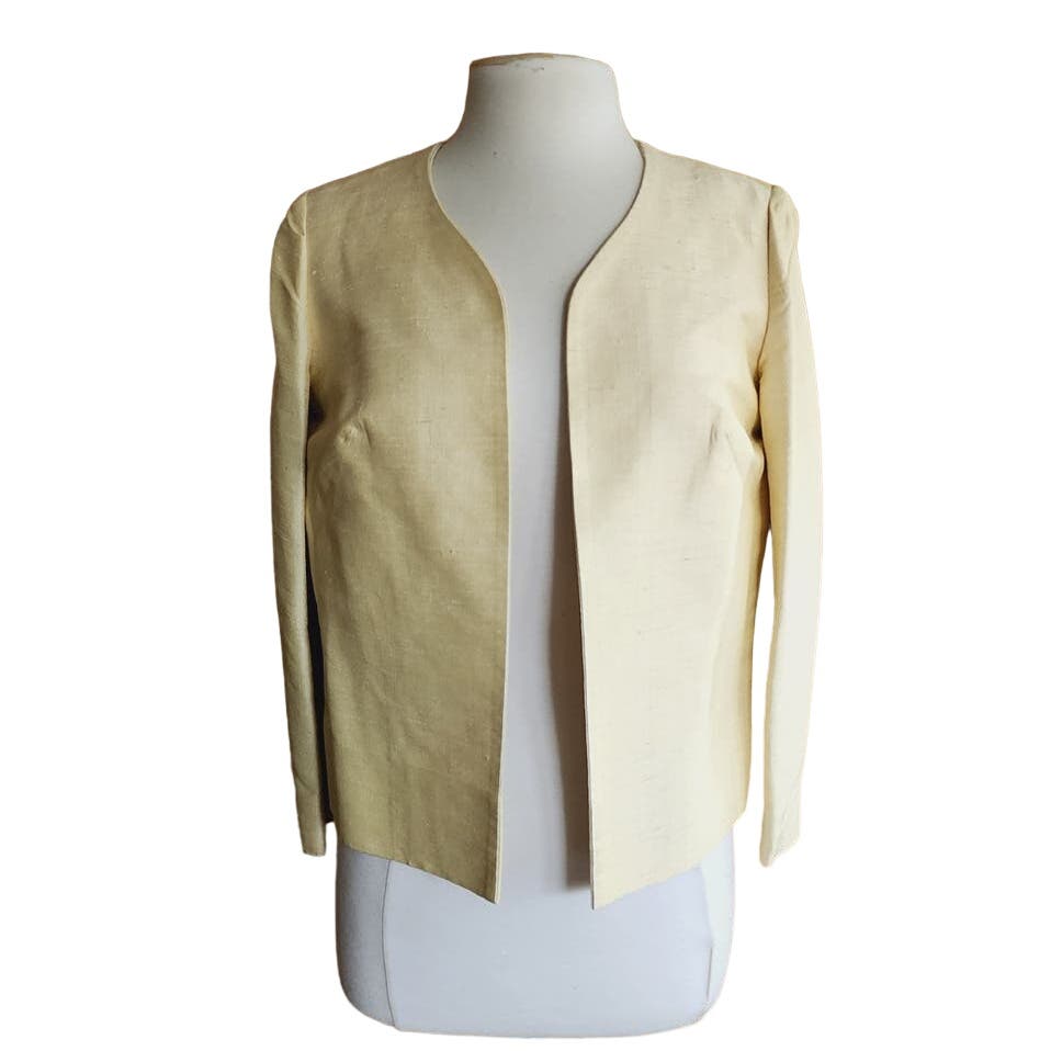 Vintage 60s Yellow Silk Blazer Jacket Star of Siam