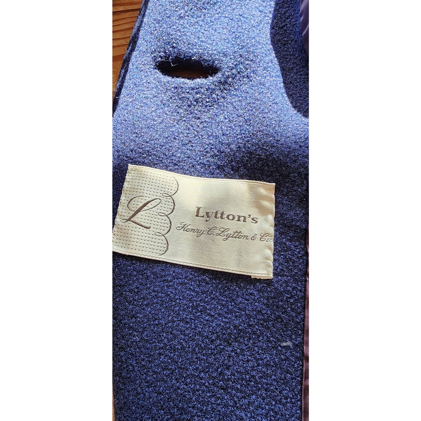 60s Navy Blue Coat Rhinestone Buttons Lytton's