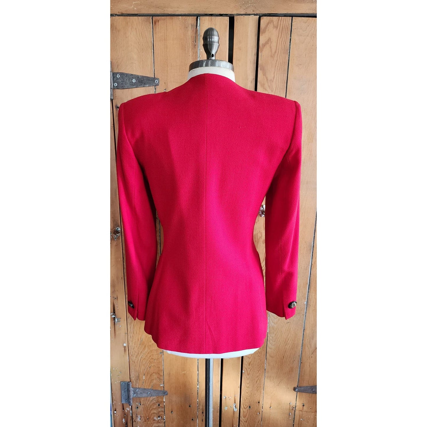 Vintage 80s Red Blazer by Kasper Single Button Closure