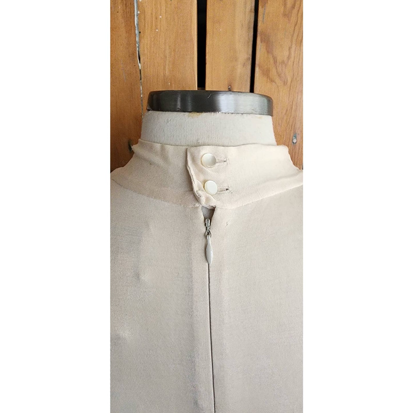 Vintage Y2K Chanel Dress Cream Black Pleated Long Sleeve