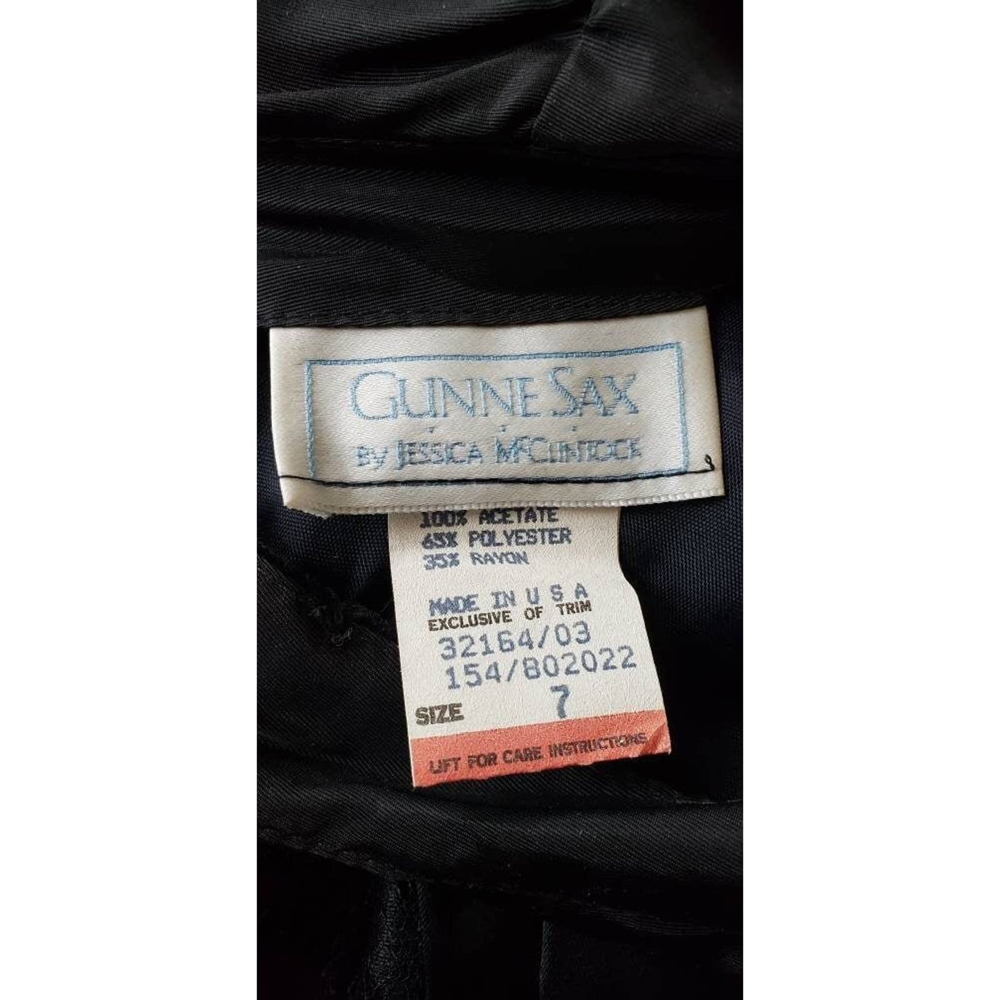 Vintage 90s Gunne Sax Party Dress Black Lace Fishtail Skirt