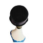 Vintage 60s Black Hat in 20s Cloche Style Velvet Rhinestone by Joal