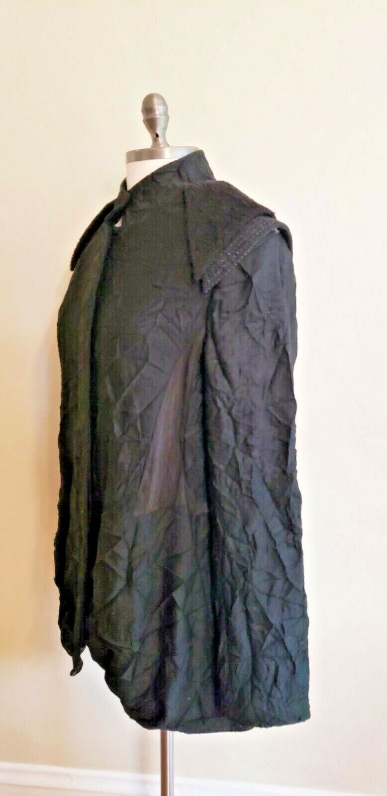 Umit Unal Jacket Black Avant Garde Designer Large Long Sleeved Button Down