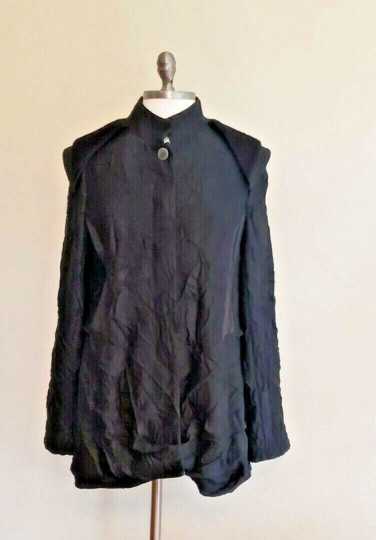 Umit Unal Jacket Black Avant Garde Designer Large Long Sleeved Button Down