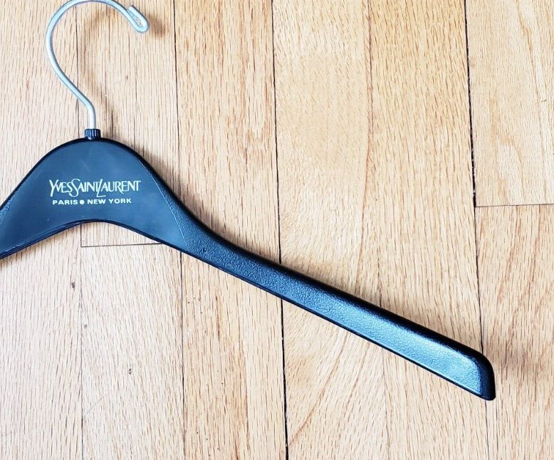 Saint Laurent Paris Hanger Size 17" Black Molded Plastic