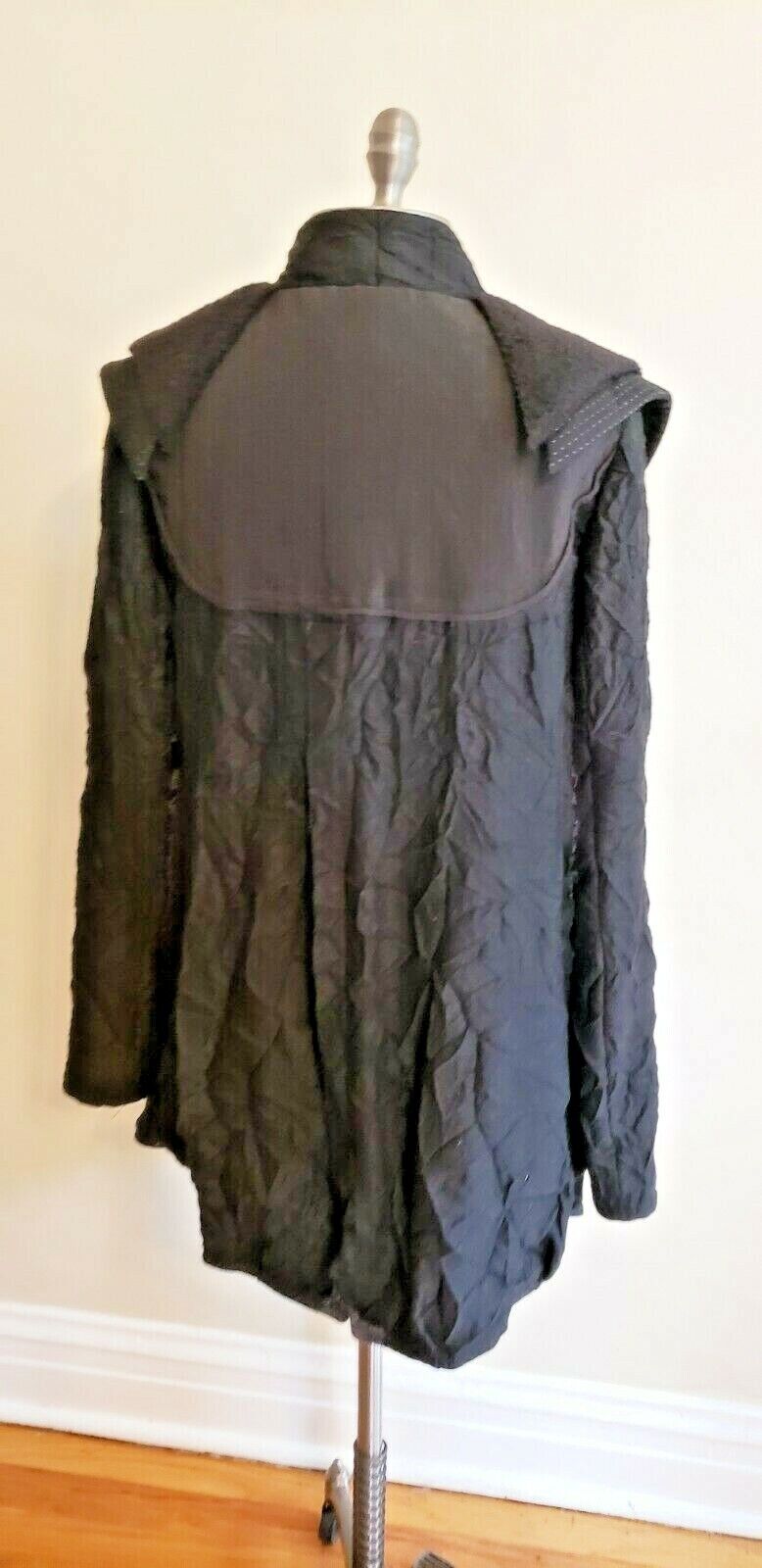 Umit Unal Jacket Black Avant Garde Designer Large Long Sleeved Button Down