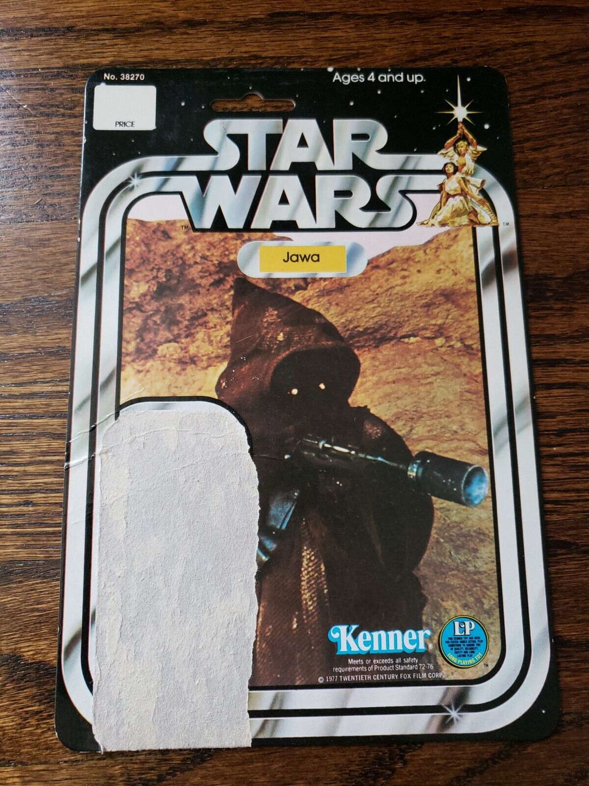 1977 Kenner 12 Back Original Star Wars Jawa Cardback Card Only No.38270