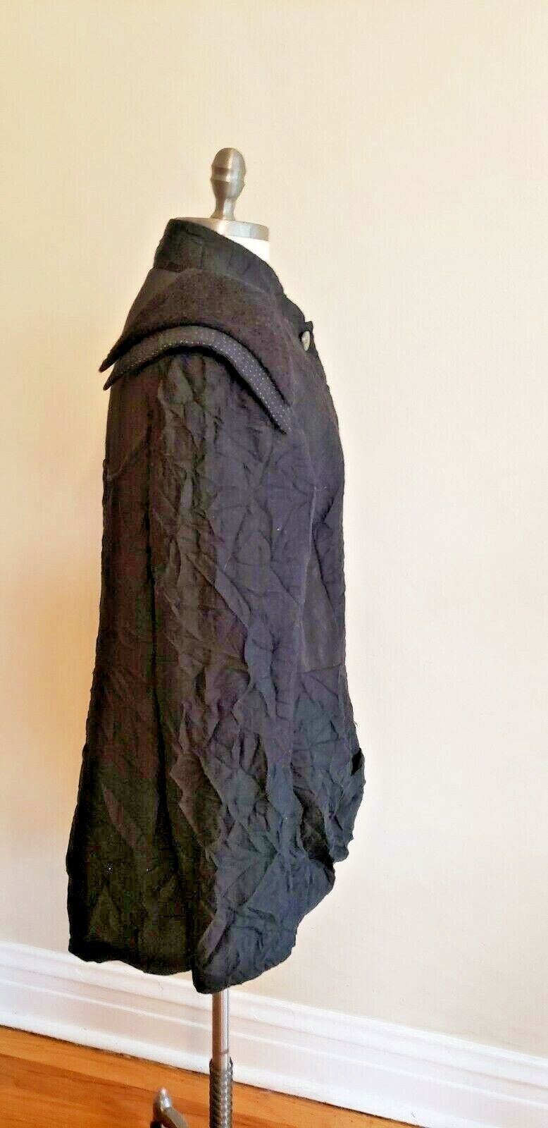 Umit Unal Jacket Black Avant Garde Designer Large Long Sleeved Button Down