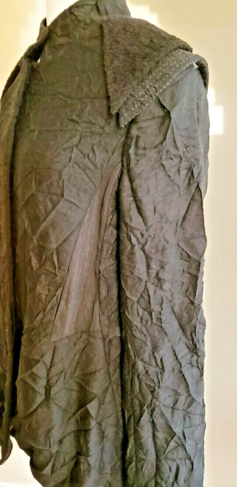 Umit Unal Jacket Black Avant Garde Designer Large Long Sleeved Button Down