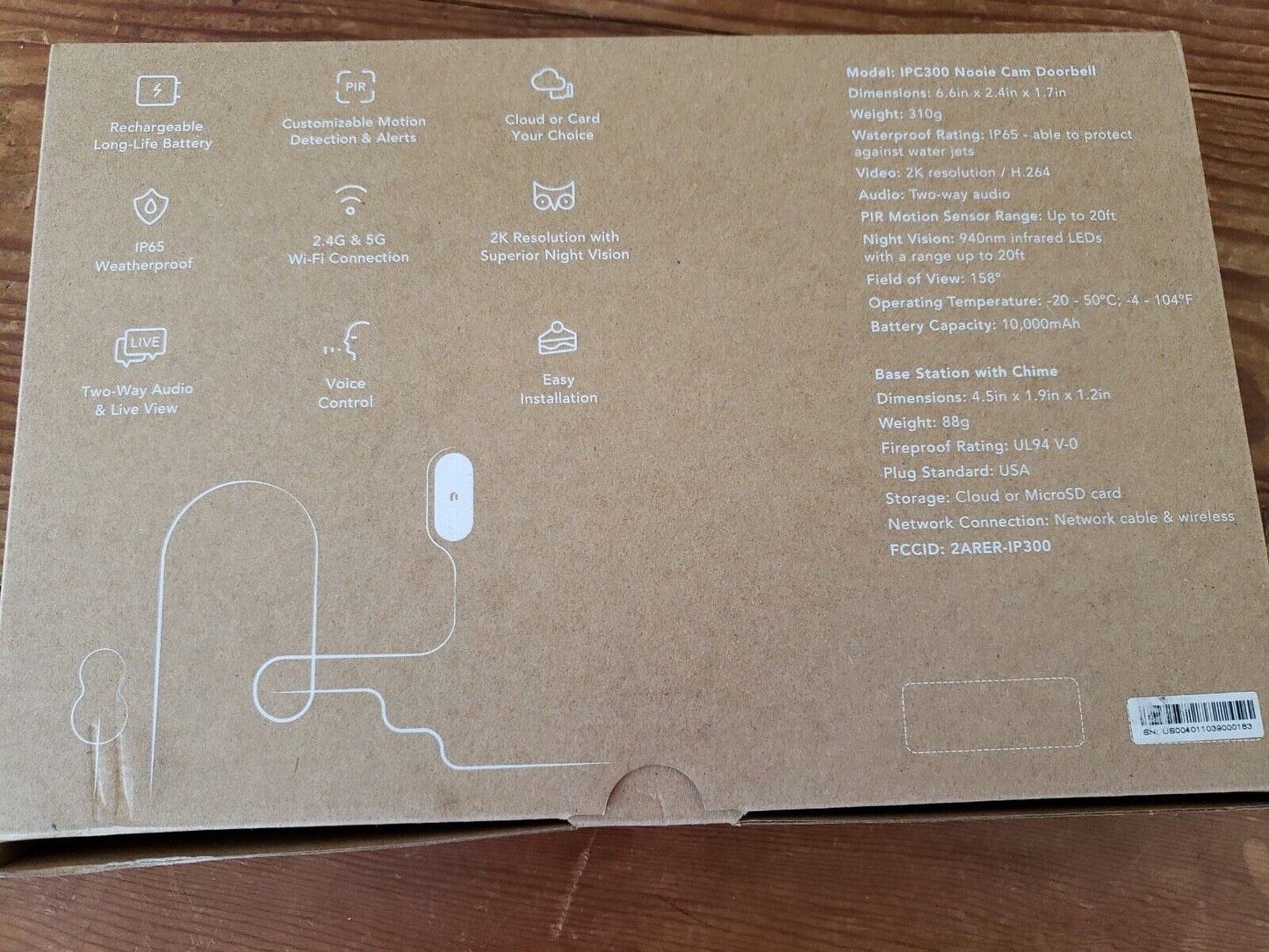 NEW IN BOX Nooie Wireless Video Cam Doorbell Base Station W/ Chime Smart Home