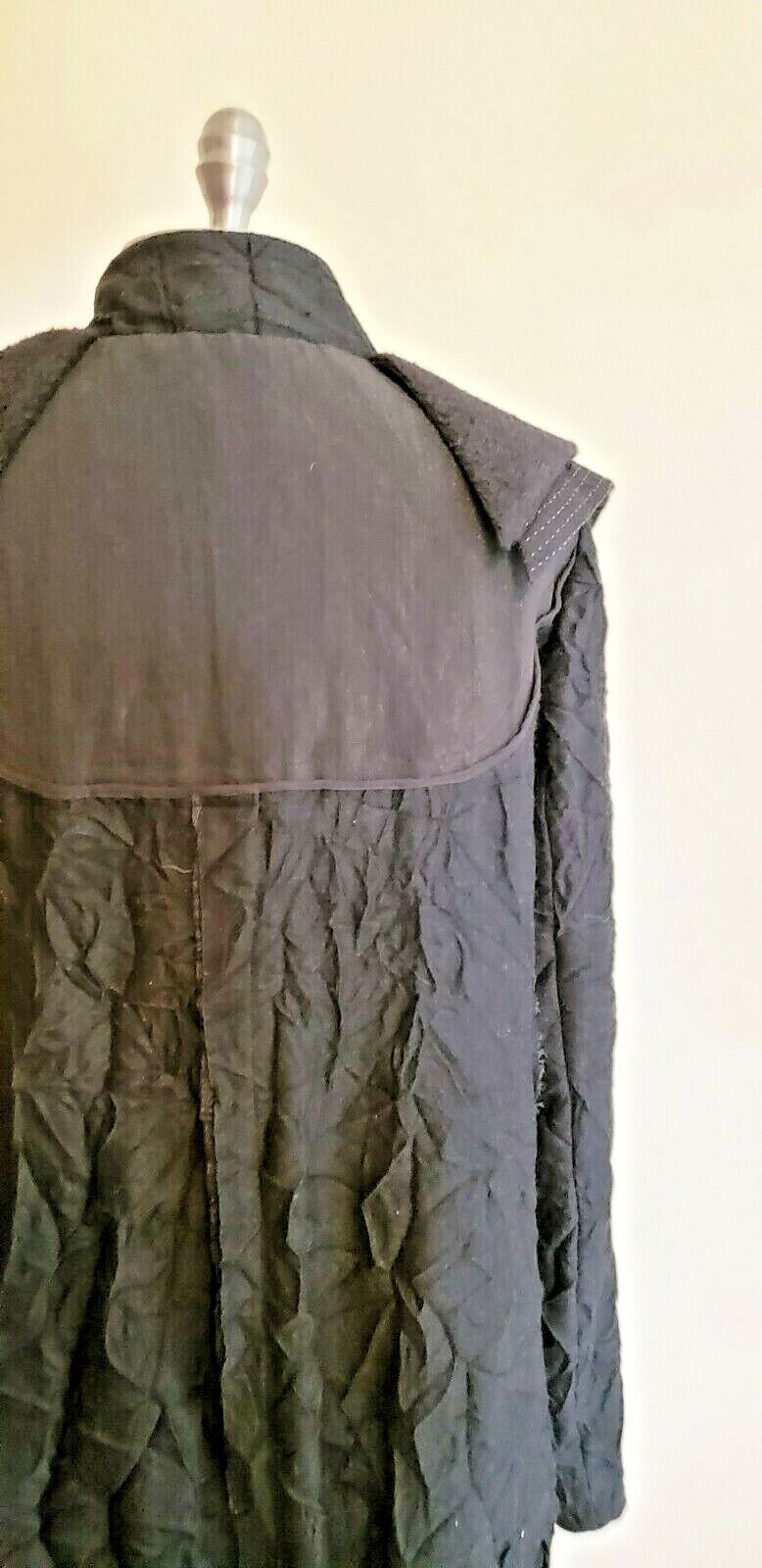 Umit Unal Jacket Black Avant Garde Designer Large Long Sleeved Button Down