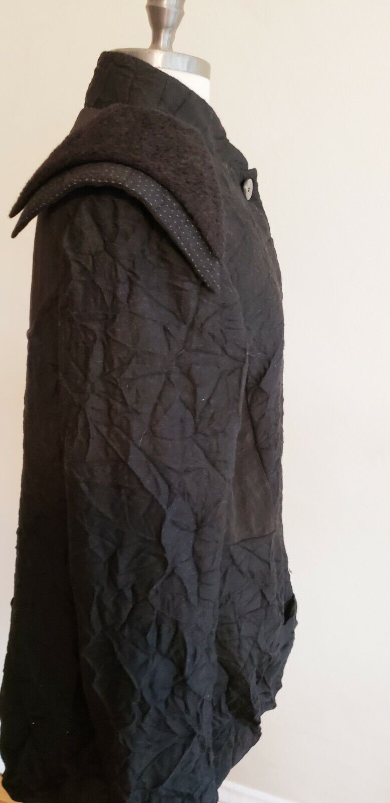 Umit Unal Jacket Black Avant Garde Designer Large Long Sleeved Button Down