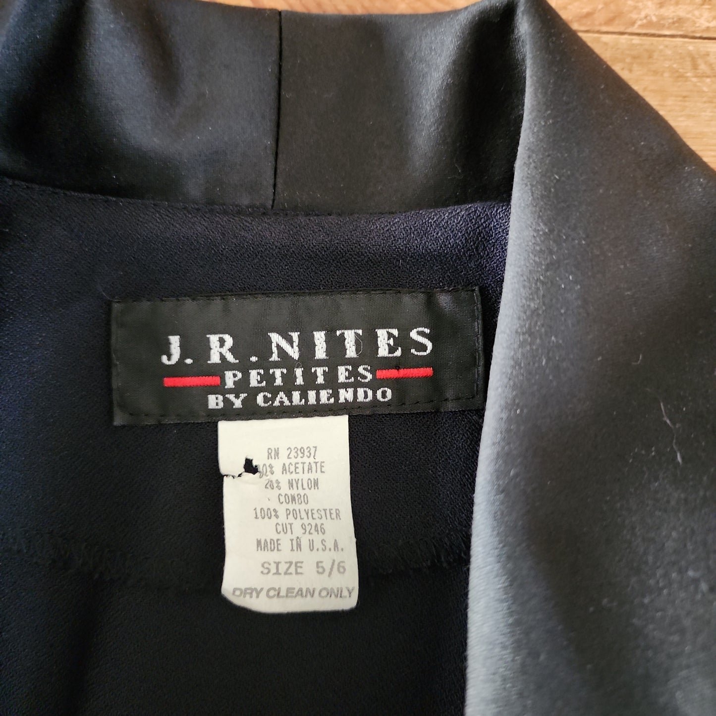 80s Black Jumpsuit with Long Sleeve Sheer Sleeves Gold Rhinestone Buckle Belt by J.R. Nites Small