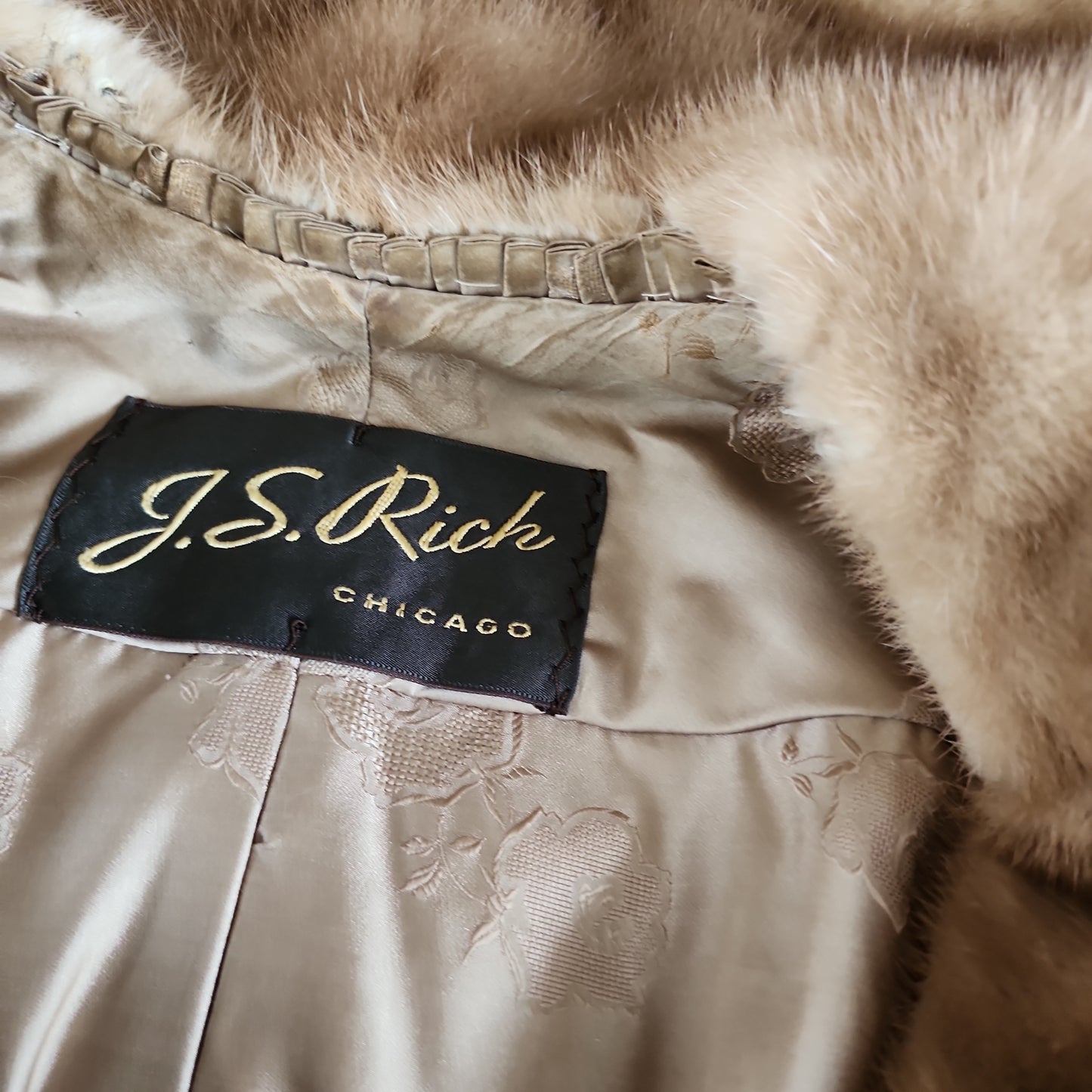 50s Blond Mink Fur Stole Wrap by JS Rich