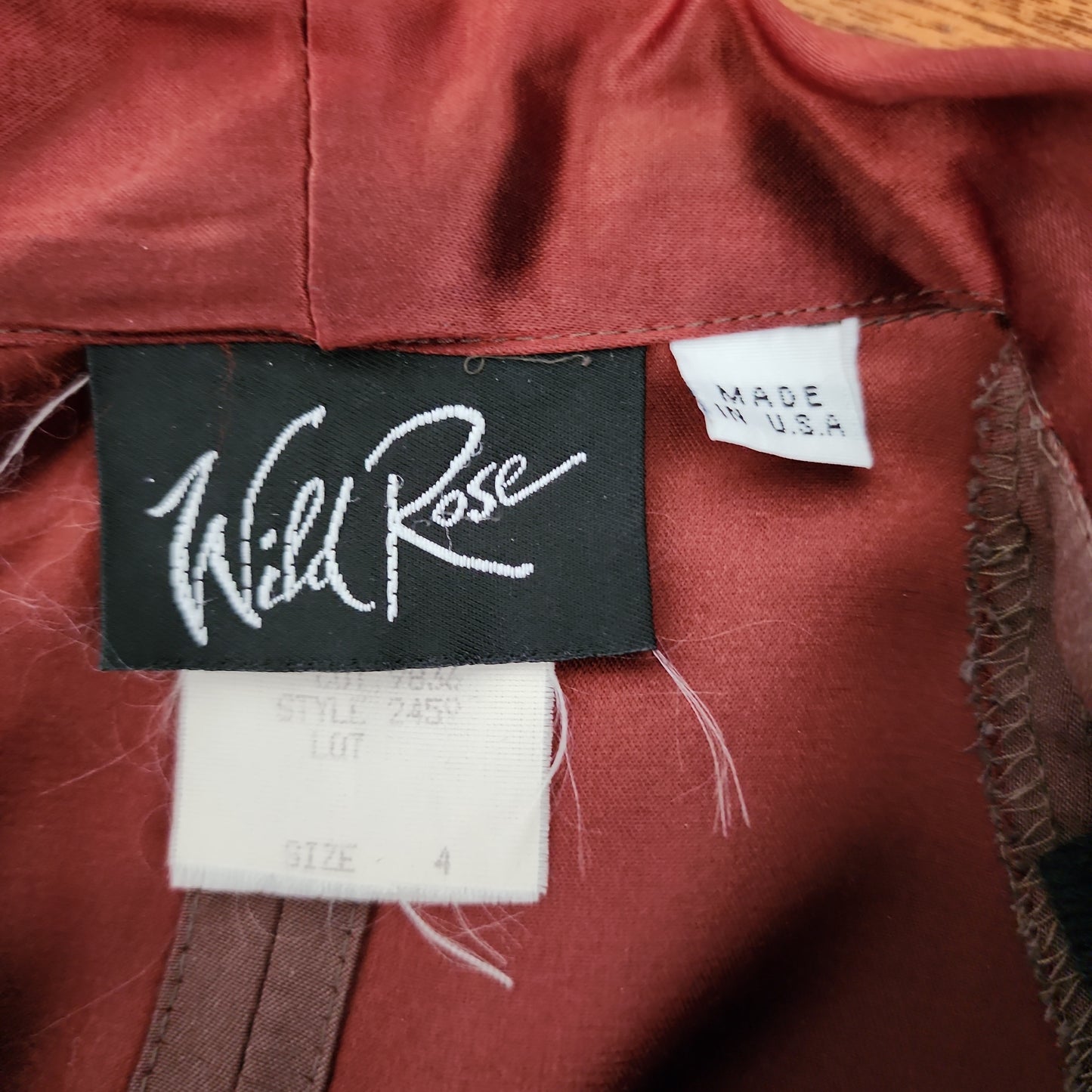 90s Dress Suit by Wild rose in Brown Rayon / Romantic Blazer & Sleeveless Dress Ensemble / M