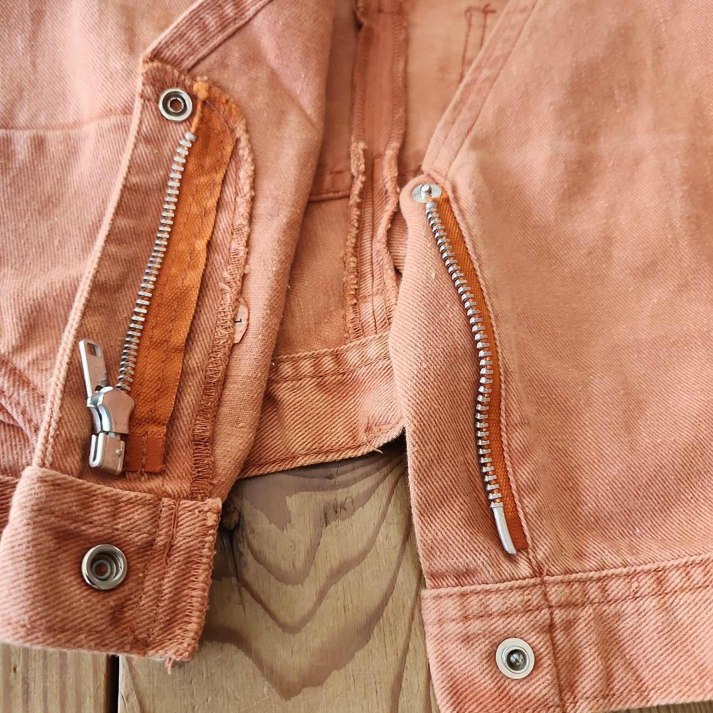 70s Denim Vest / Sleeveless Orange Crop Top by Landlubber NWT