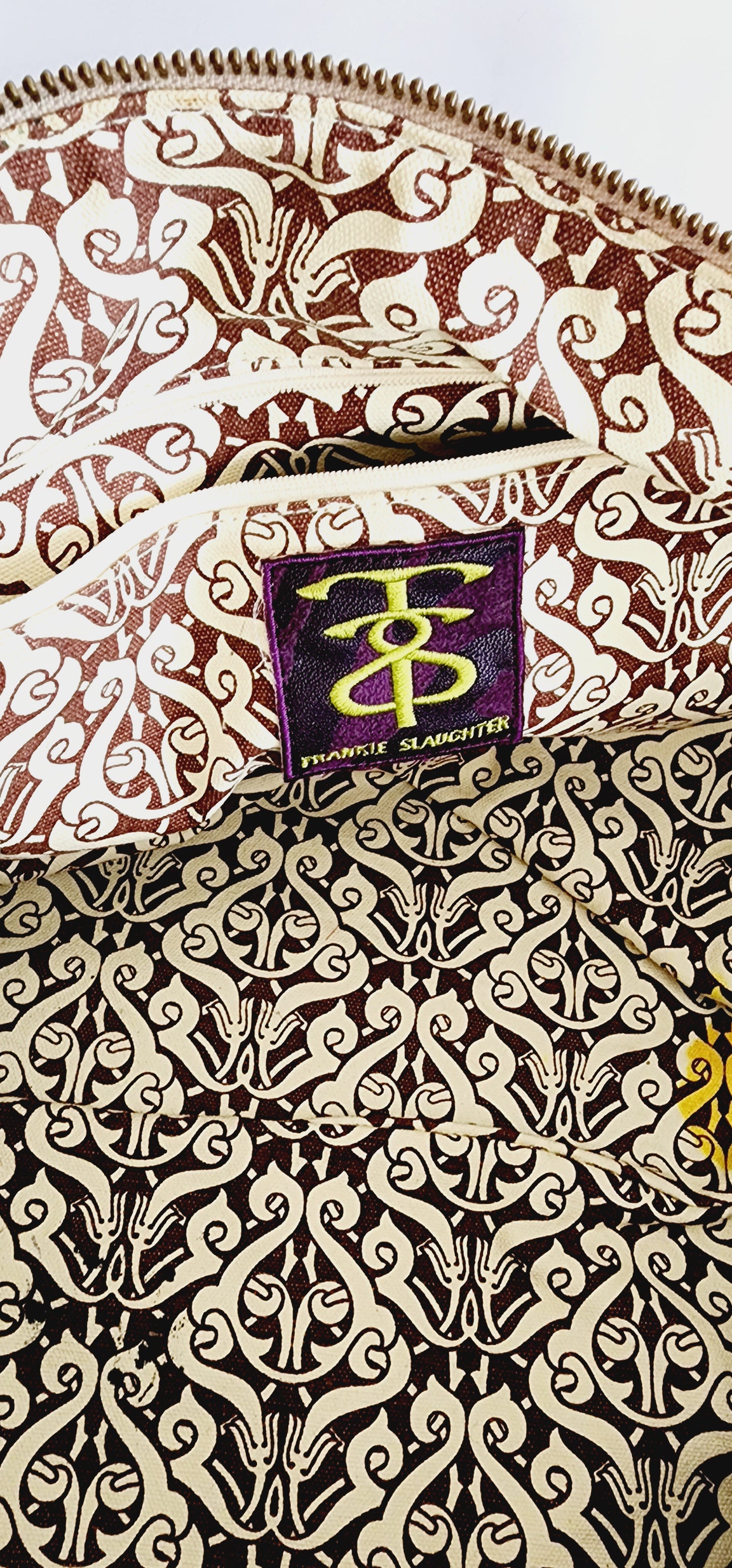 Handmade Patchwork Duffle Bag in Leather & Fabric by Frankie Slaughter