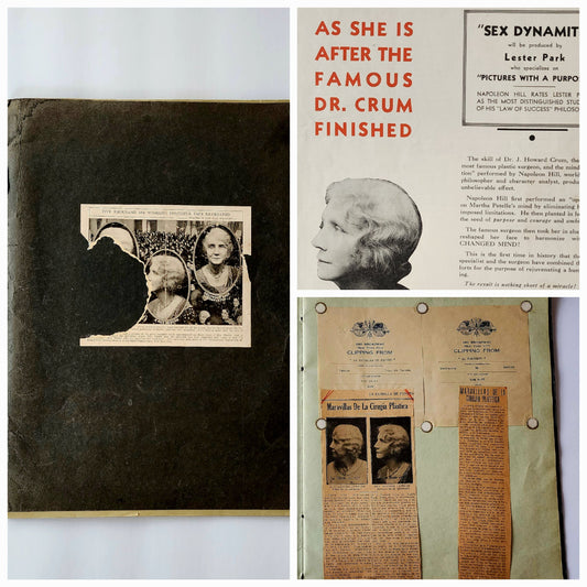 1930s Scrapbook & Ephemera Hollywood Film Star Martha Petelle First Surgical Facelift