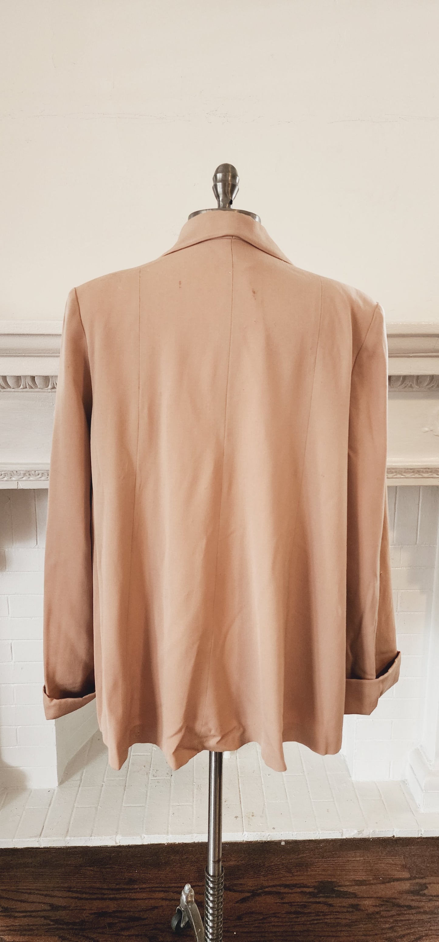 40s Beige Wool Swing Style Jacket with Decorative Buttons / An American Original / AS IS