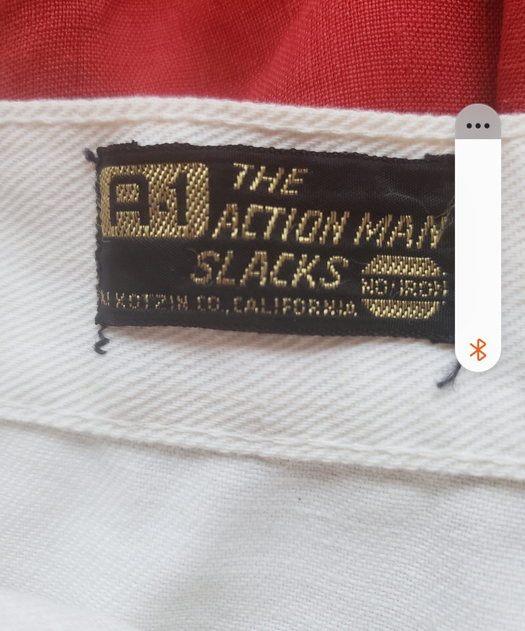 1970s White Denim Pants Corset Lace Bell-Bottoms by Action Man Slacks 30x30 Mens/Unisex