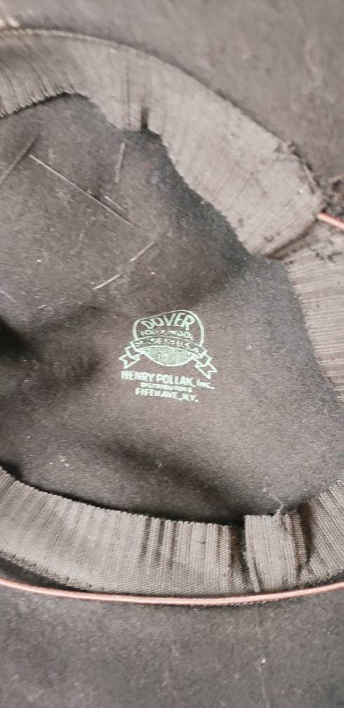 1930s Black Wool Hat with Large Bow Loops & Red Velvet / 30s Modernist Sculptural Hat Dover Pollack