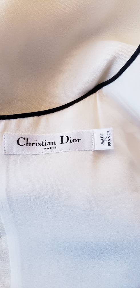 Vintage Christian Dior Evening Dress Silk Satin Ruffled Peplum /Designer Sleeveless Ankle Length Party Dress Black White Red Carpet Gala SM