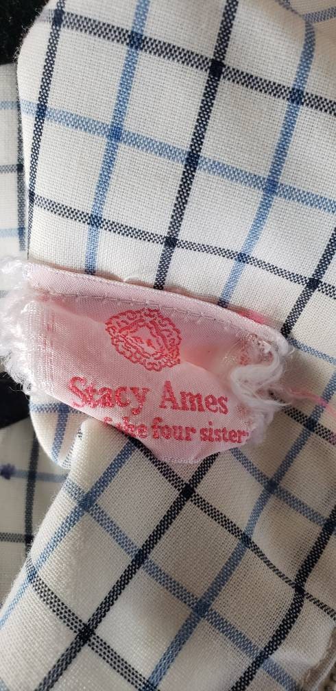 1960s Mod Dress Summer Style White Windowpane Plaid Stacy Ames / 60s Drop Waist Sleeveless Dress Pleated Skirt / M