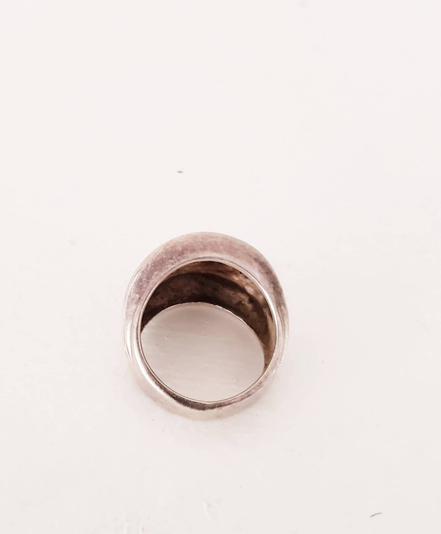 Vintage Ring Mexican Silver Taxco / Rounded Tiered Nub Stamped Silver Ring TN-47 / Size 10/ Damia