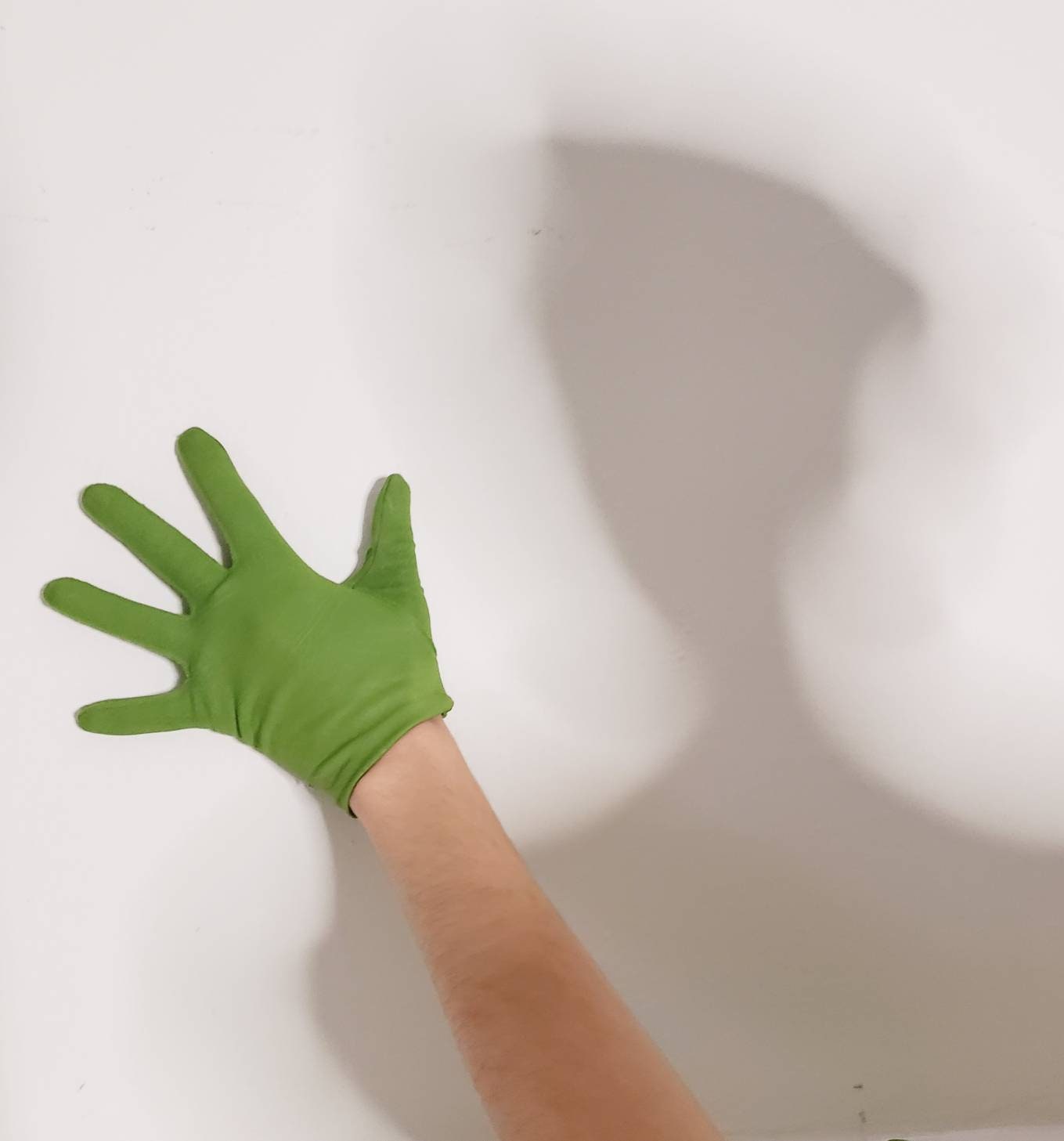1960s Lime Green Gloves Stretchy Wrist Length Mod Modernist Colorpop Small / Romilly