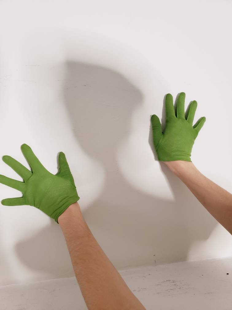 1960s Lime Green Gloves Stretchy Wrist Length Mod Modernist Colorpop Small / Romilly