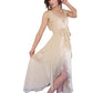 Vintage 2000s Fendi Dress Silk Chiffon Wrap Evening Gown Cream NWT Bergdorf Goodman