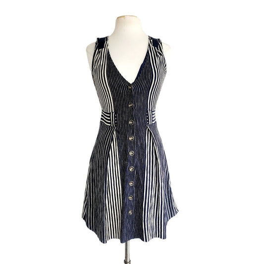 Marc by Marc Jacobs Striped Sleeveless Dress Navy Blue