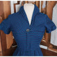 Vintage 50s Glenbury for Huntington Blue Striped Fit & Flare Day Dress