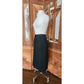 Vintage 80s VALENTINO Skirt Black Wool Button Down Midi Miss V
