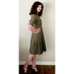 Vintage 50s Jacques Heim Couture Dress Olive Green Wool
