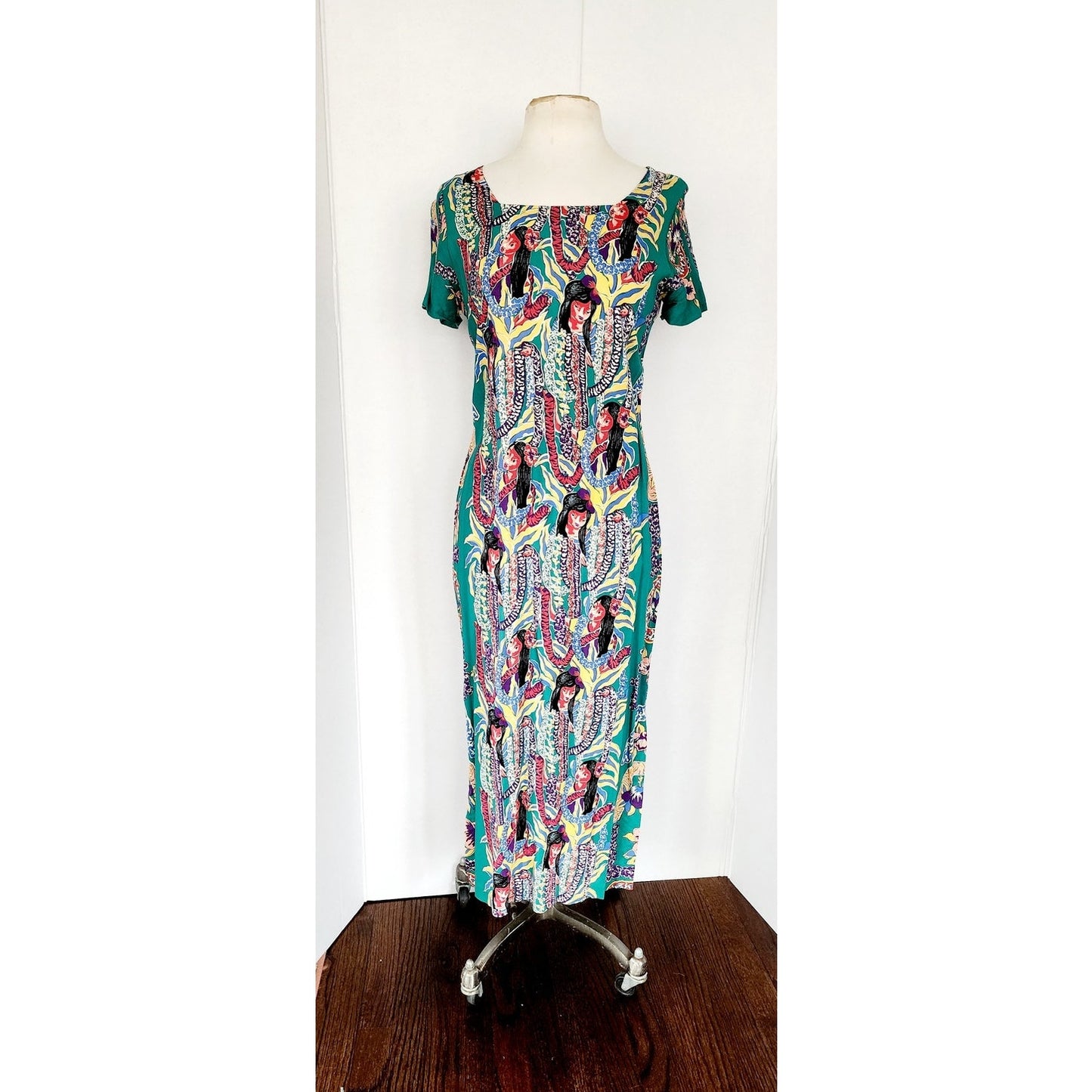 Vintage Tiki Print Dress Reyn Spooner Hawaiian Traditionals / XS