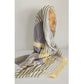 Vintage Nina Ricci Silk Scarf Yellow Gray Stripe NWT