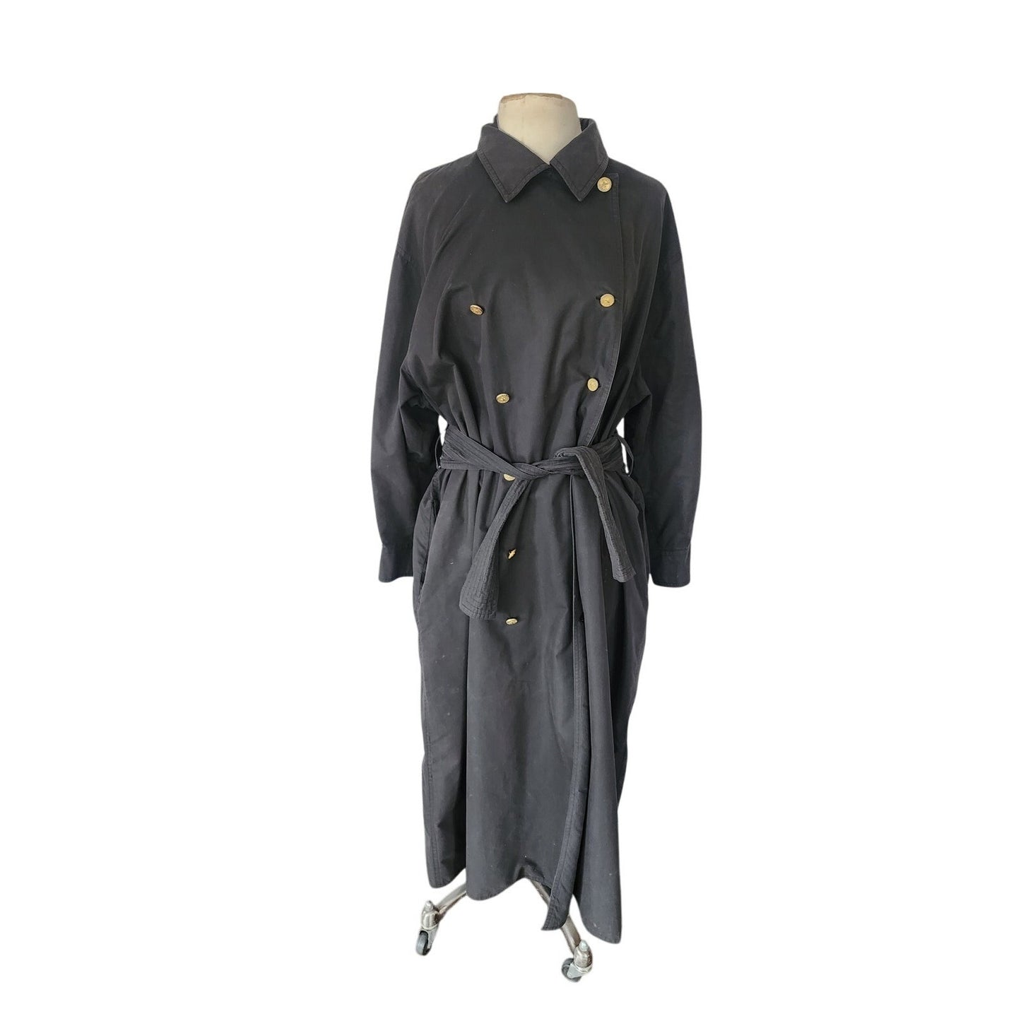 Vintage 80s Sonia Rykiel Coat Black Trench / Medium