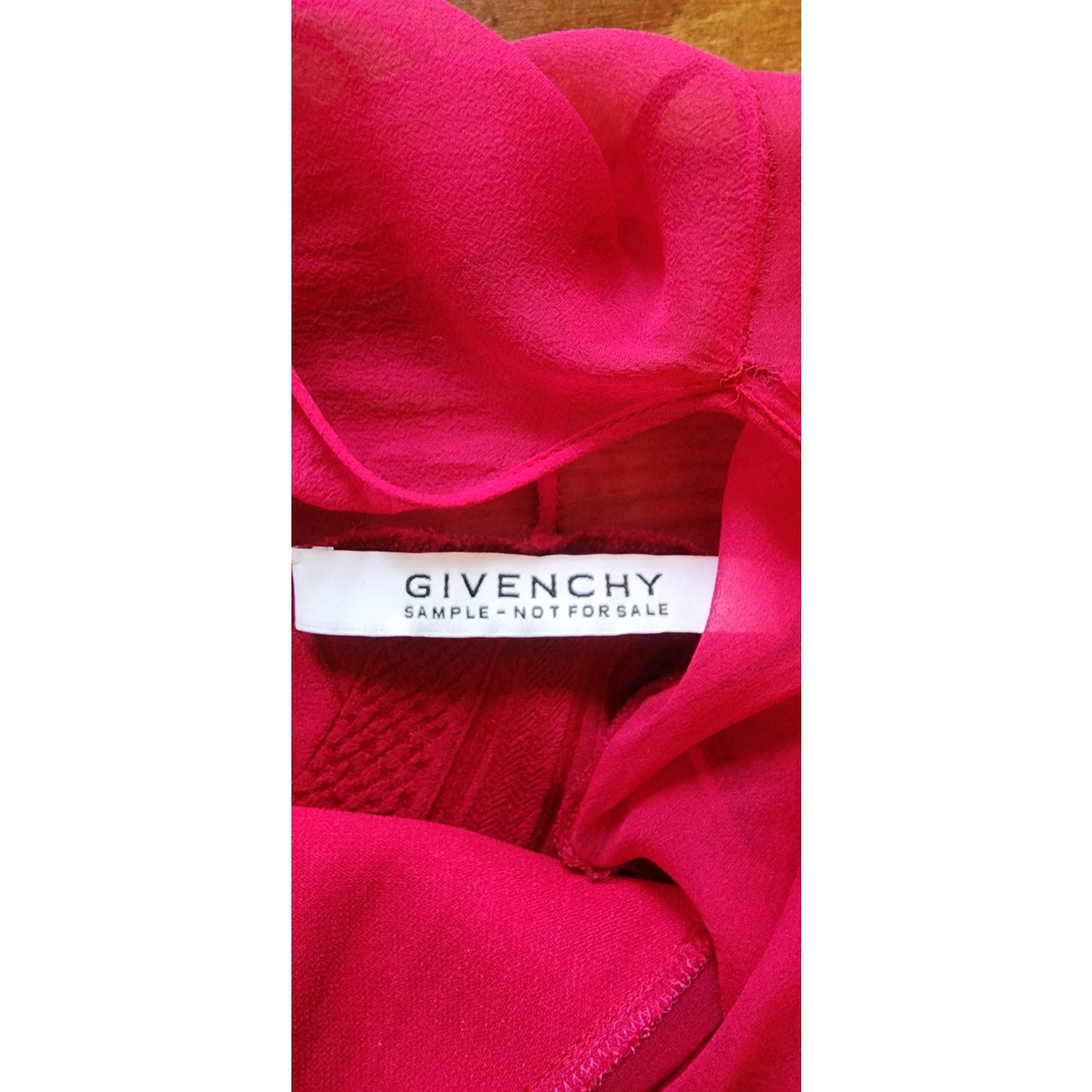 2018 Givenchy Runway Sample Dress Asymmetric Handkerchief Fuchsia Mesh Lace