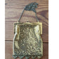 Vintage 50s Whiting & Davis Gold Mesh Bag Dressy Evening Purse Scallop Hem Art Deco Frame