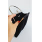 Vintage Judith Leiber Bag Black Satin w/ Crystal Handle