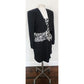 Vintage 1980s AJ Bari Strapless Dress + Bolero Jacket Suit Set Zebra Print Black White Silk / M