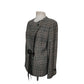 Vintage 2000s Armani Collezioni Blazer Wool Plaid Jacket Leather Sash Tie