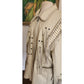 Vintage 1980s White Leather Jacket SUNRIDERS Fringe, Studs & Bone Beads XXL