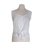 Vintage 80s Laura Ashley White Cotton Eyelet Sleeveless Top Red Micro Polka Dot