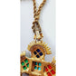 Vintage 70s Castlecliff Pendant Necklace Larry Vrba Aztec Maltese Cross Pre-Columbian Inspired