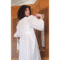 Vintage 80s Barboglio Neiman Marcus White Cotton Puff Sleeve Prairie Peasant Dress