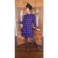 Vintage 1980s GIVENCHY Silkprint Dress Purple Black Harlequin Diamonds Long Sleeved