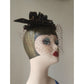 Vintage 1950s Hat Chanda Brown Beaded Velvet Asymmetrical Fascinator Bonwit Teller